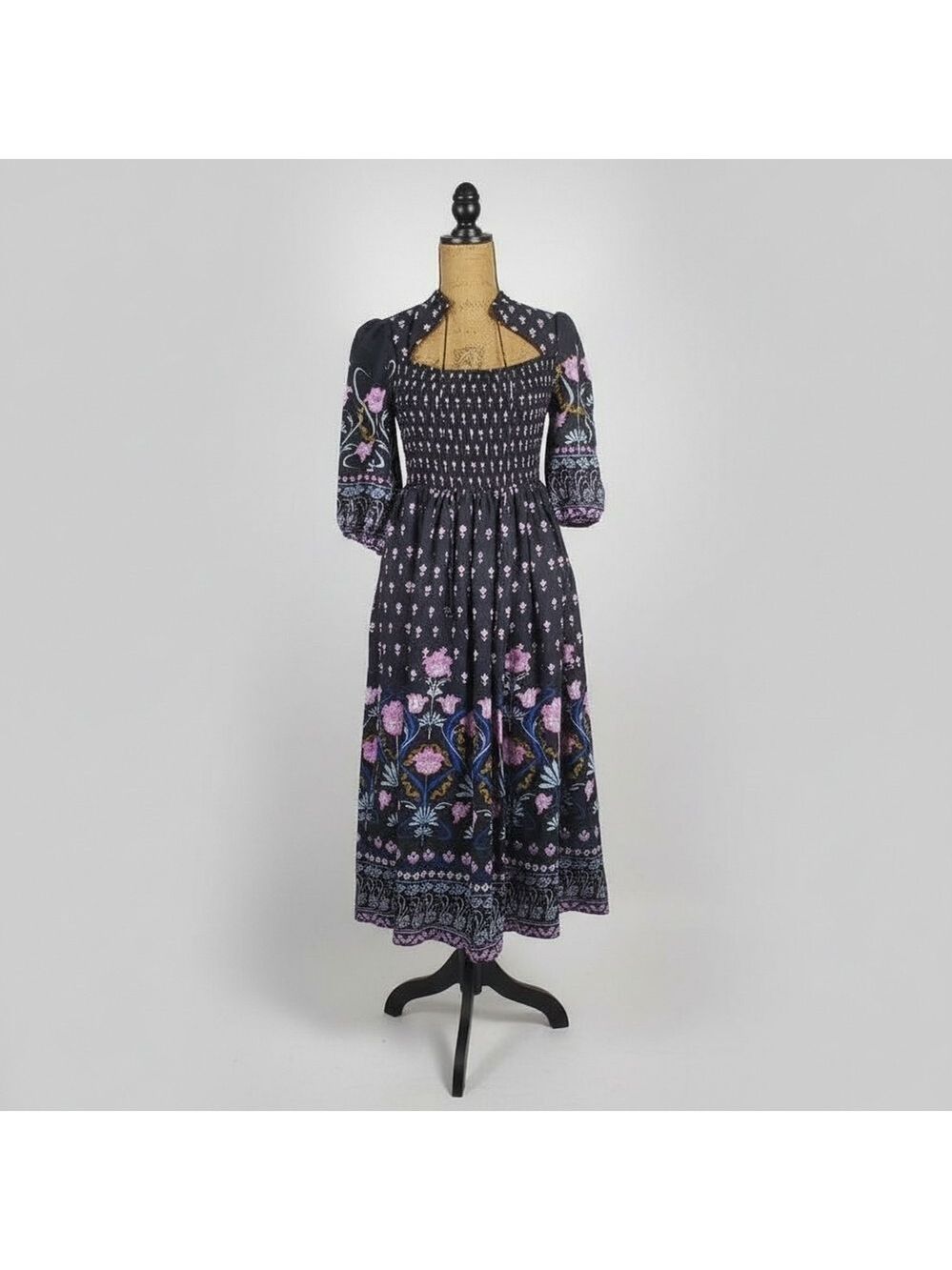 Anthropologie Dasha Smocked Midi Dress Size Small